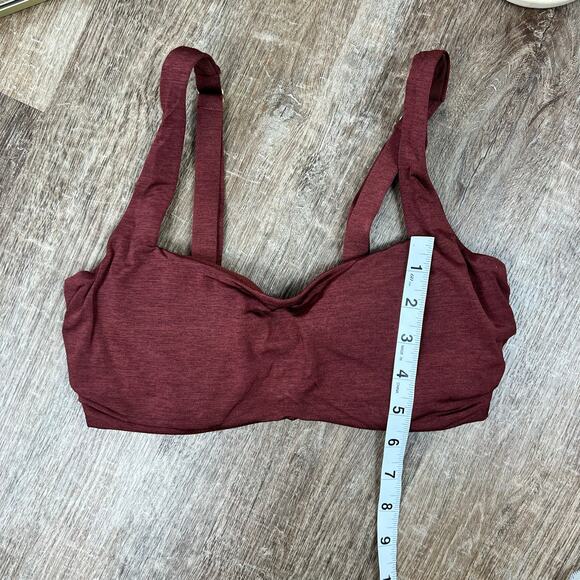 Athleta Aqualuxe Bikini Top Burgundy Neutral Minimalist Swim Top - Picture 6 of 6